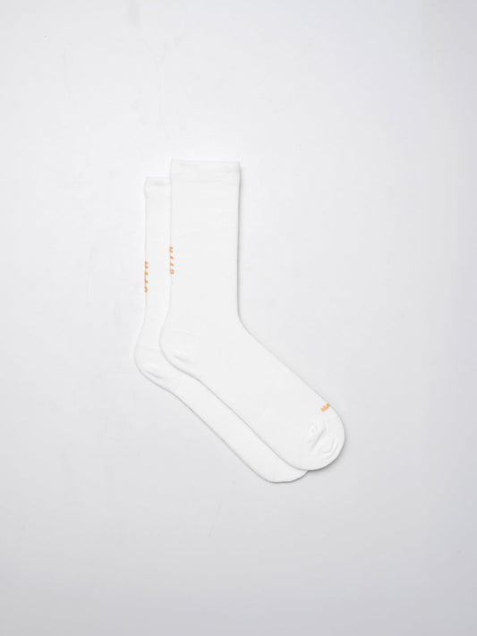 Team Sock - Long - WHITE/FADED FLUORO ORANGE