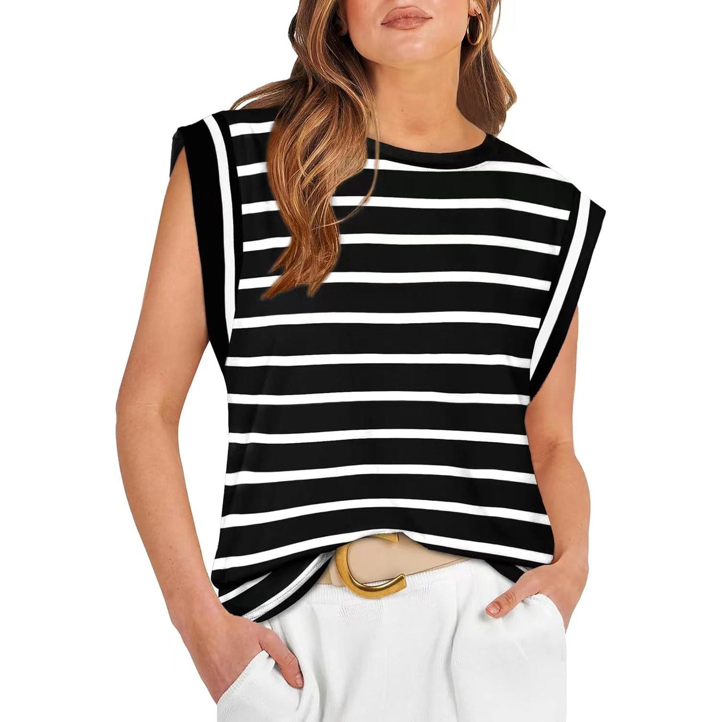 Gilet T-shirt décontracté basique pour femme (3 achetés, livraison offerte)