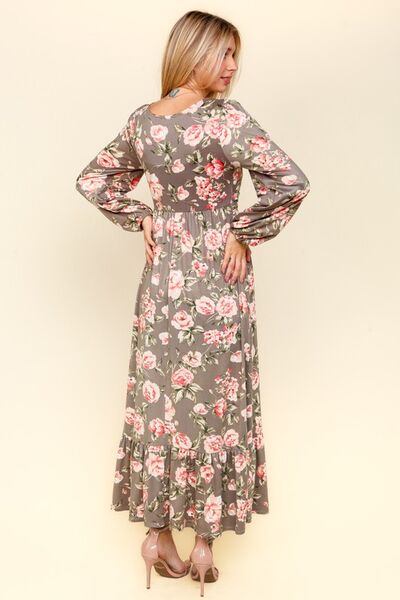 Robe florale Haptics à détails torsadés et ourlet à volants avec poches latérales