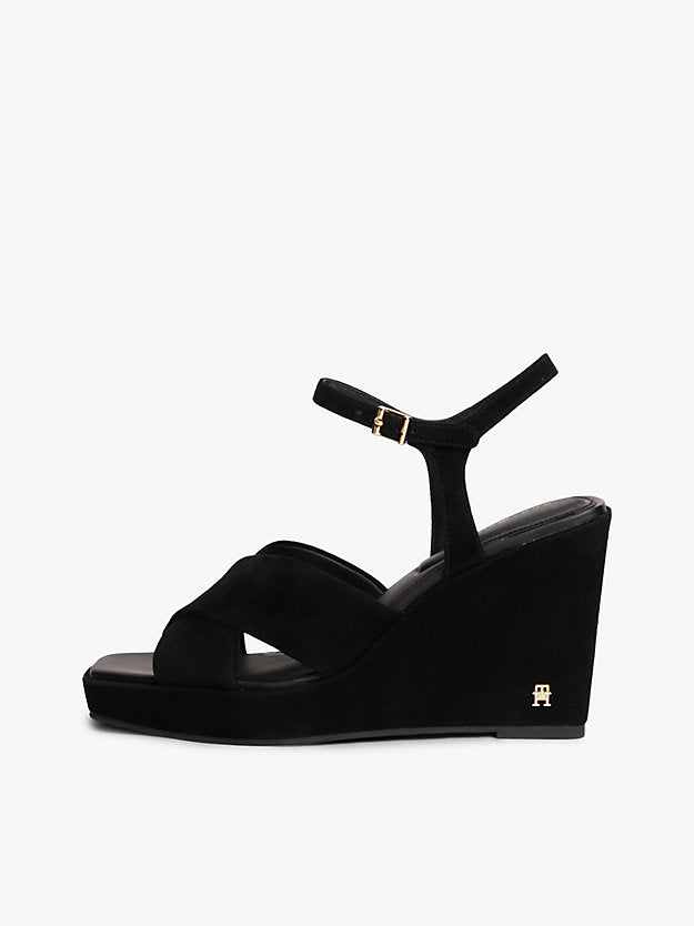Suede High Wedge Heel Sandals