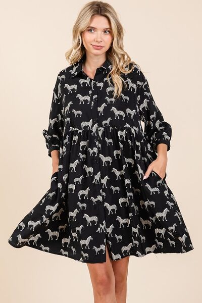 Mittoshop Zebra-Print Hemdkleid