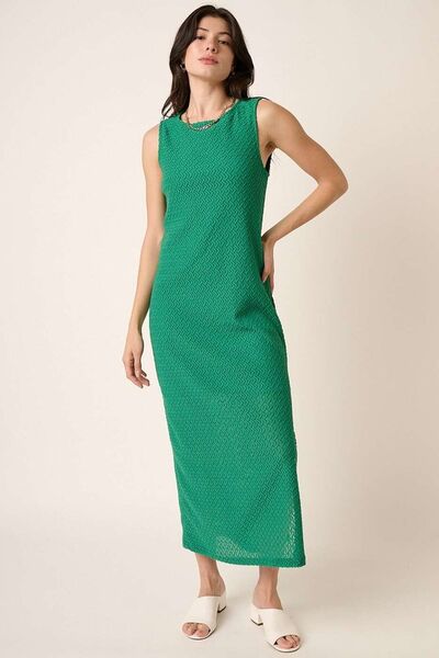 Robe sans manches à col rond et fente latérale Mittoshop