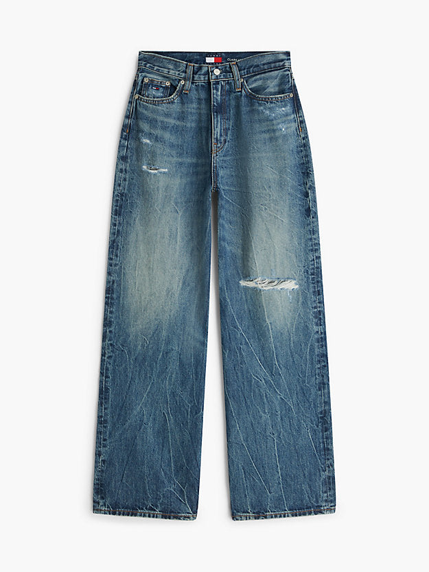 Claire Distressed High Rise Wide Leg Jeans