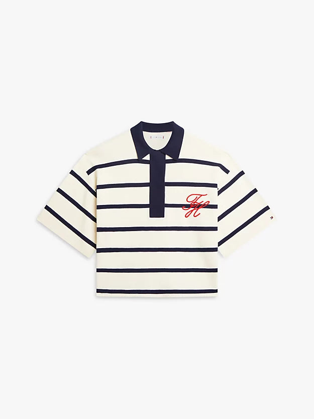 Premium Knit Gold-Tone Button Polo Jumper