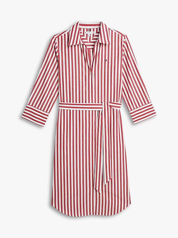 Belted Relaxed Midi Shirt Dress