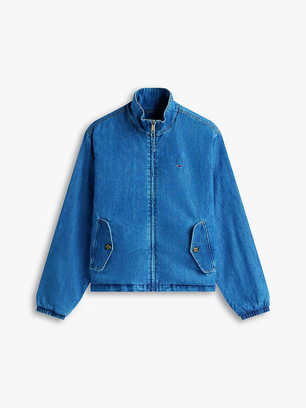 Zip-Thru Chambray Denim Jacket