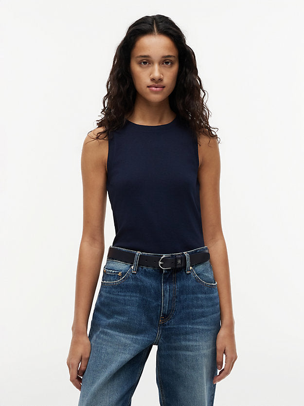 Stripe Slim Crew Neck Tank Top
