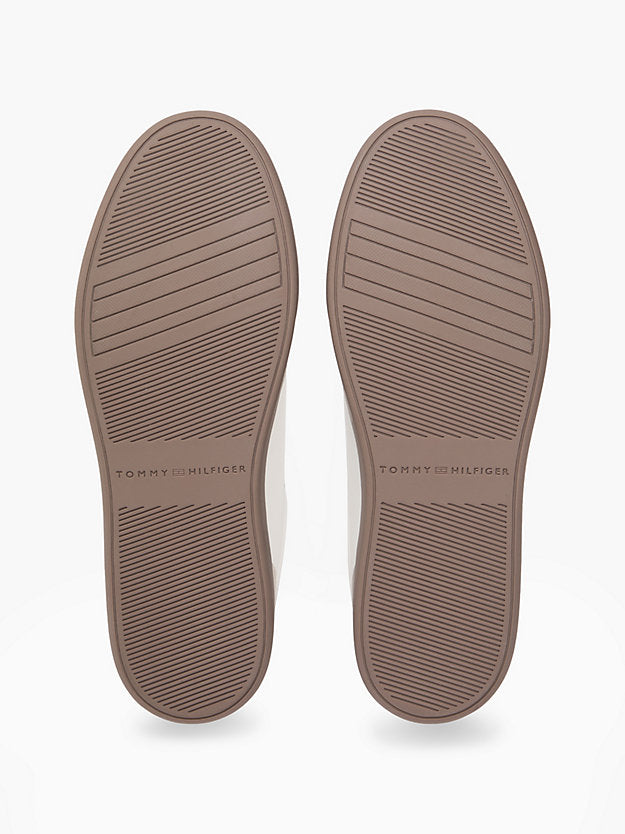 Leather Mixed Texture Cupsole Trainers