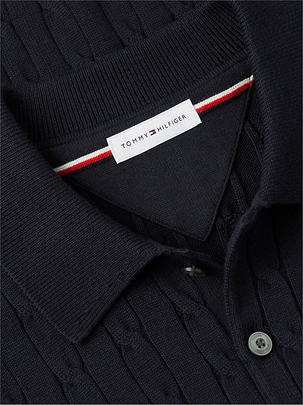 Cable Knit Polo Jumper