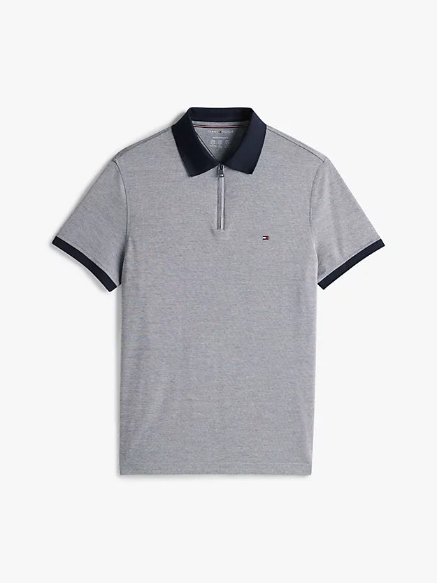 Performance Regular Fit Zip Oxford Polo Shirt