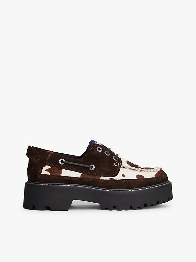 Archive Suede Cleat Cow Print Boat Shoes