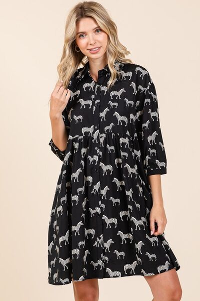 Mittoshop Zebra-Print Hemdkleid