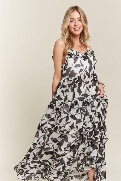 ADORA Camisole-Kleid mit Rüschenstufen und U-Boot-Ausschnitt