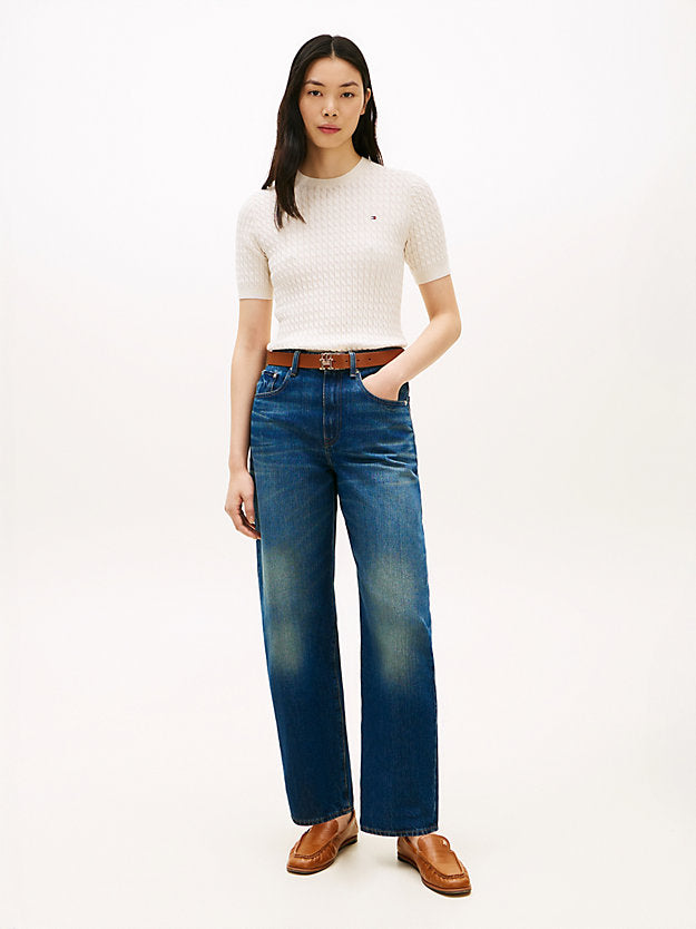 Cable Knit Short Sleeve Jumper
