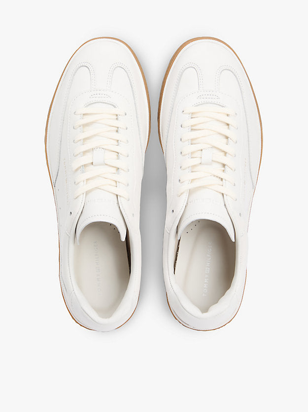Luxe Metallic Logo Leather Trainers