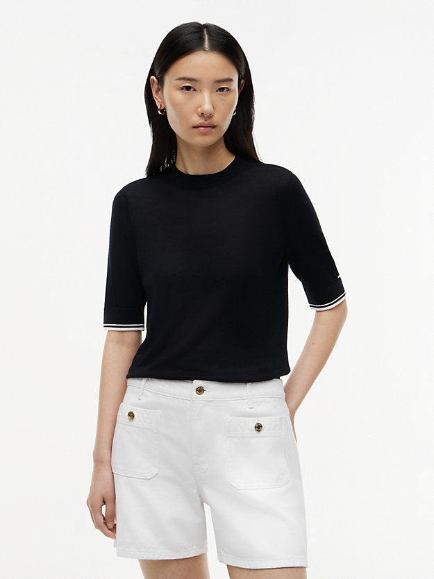 Tipped Short Sleeve Jumper WiSilk