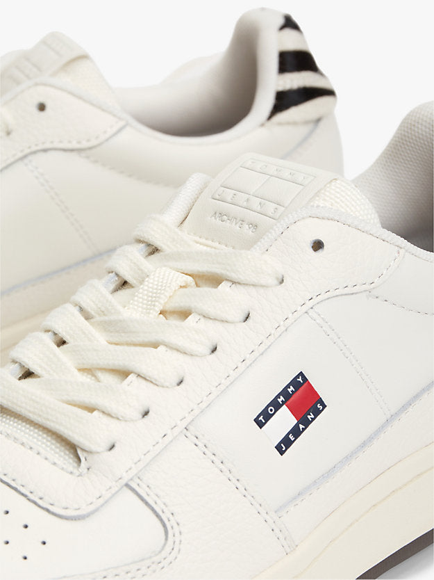 Zebra Heel Leather Archive Court Trainers