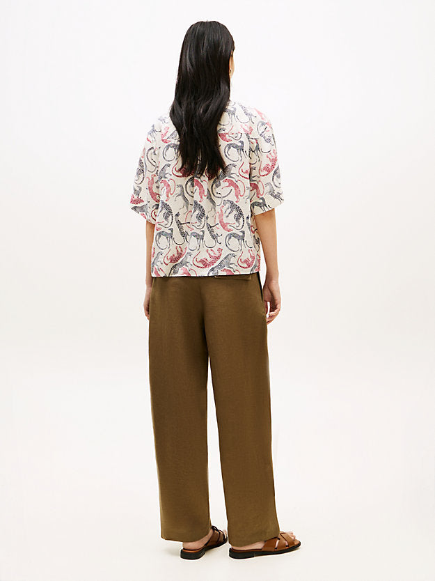 Relaxed Fit Pure Linen Short Sleeve Shirt