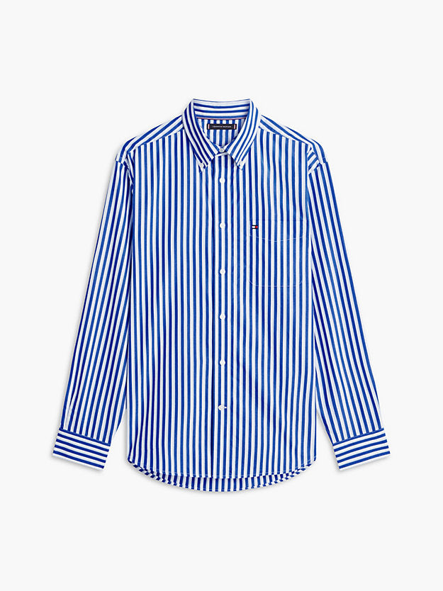 Classic Fit Stripe Poplin Shirt