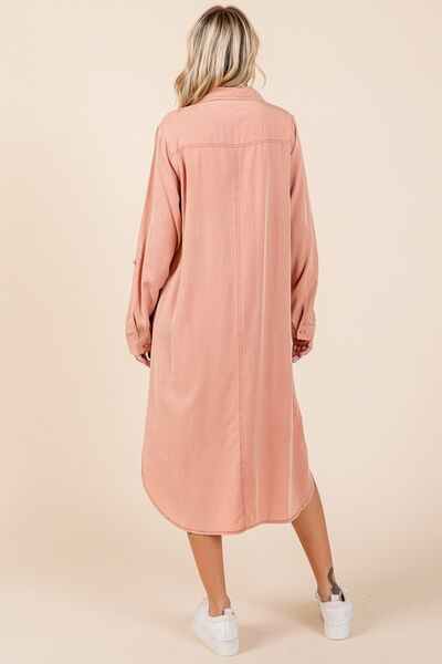 Robe chemise à manches longues boutonnée Mittoshop