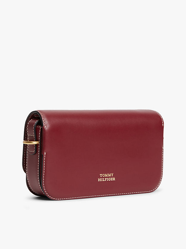 Leather Flap Logo Plaque Crossbody Bag