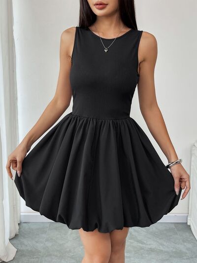 Perfee gerafftes ärmelloses Minikleid