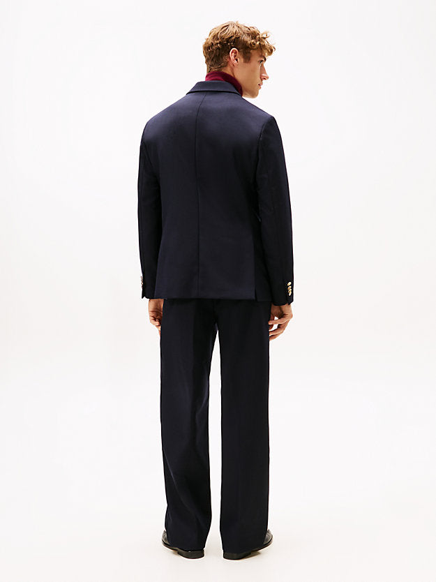 Crest Patch Regular Fit Wool Blazer