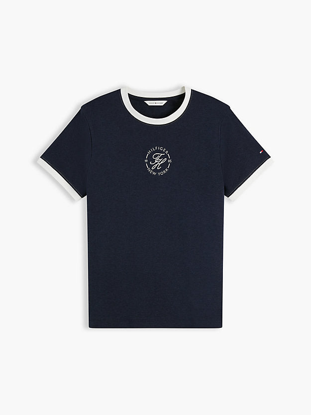 Logo Embroidery Ringer T-Shirt