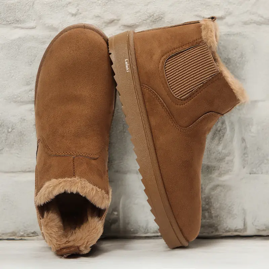 🔥 Commandez aujourd'hui et recevez 49 % de réduction - Bottes d'hiver courtes, fourrées, confortables, à enfiler, avec bout rond