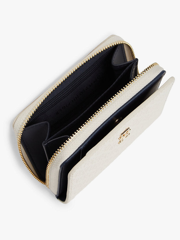 Debossed Zip-Around Flap Wallet