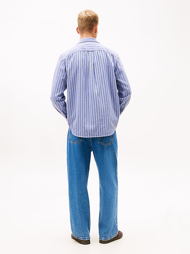 Relaxed Fit Stripe Twill Shirt