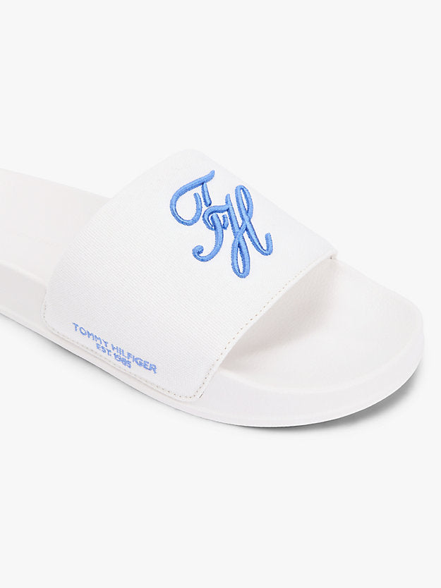 Logo Embroidery Canvas Pool Slides