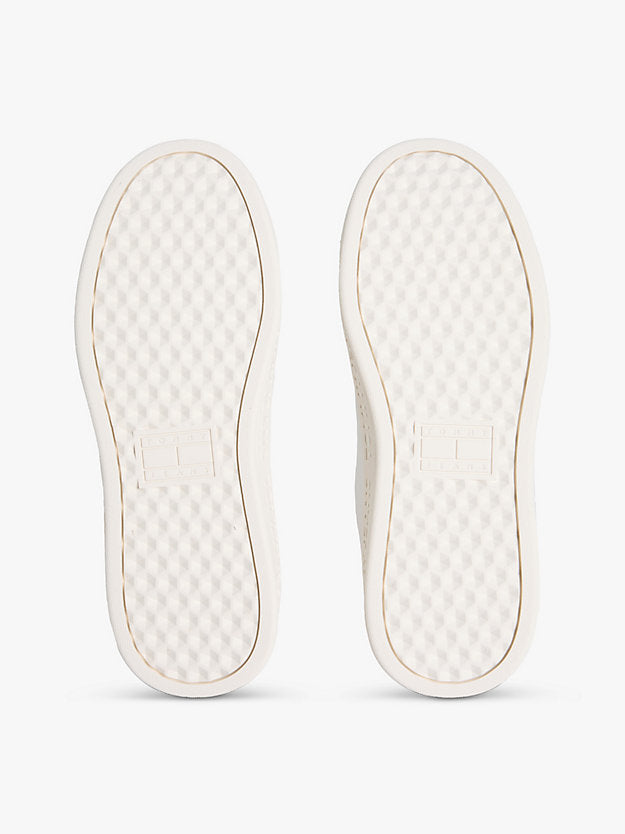 Debossed Logo Cupsole Trainers WiLeather