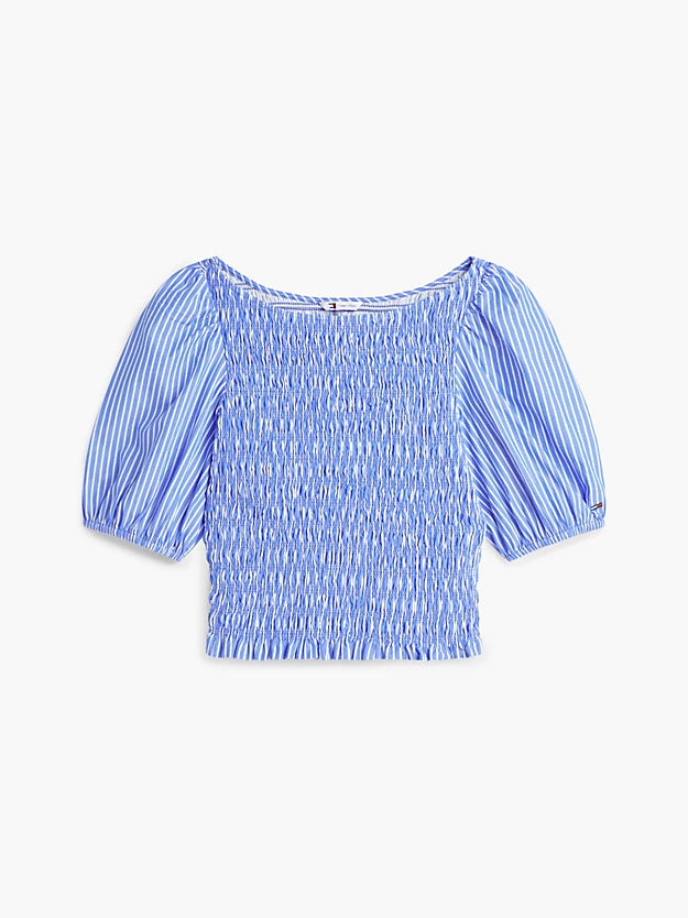 Smock Poplin Slim Short Sleeve Blouse