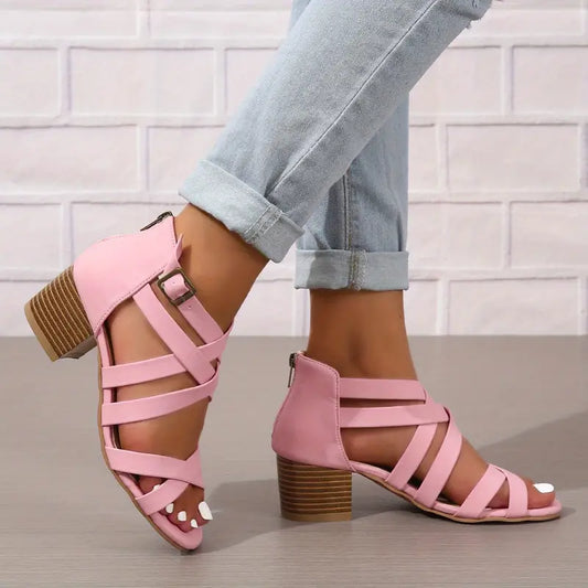🔥Last Day Promotion 50% OFF - Women's Retro Stacked Heeled Orthopedic Sandals