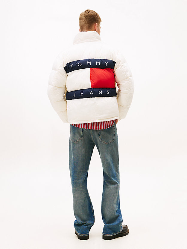 Back Logo Relaxed Hooded Puffer Jacket