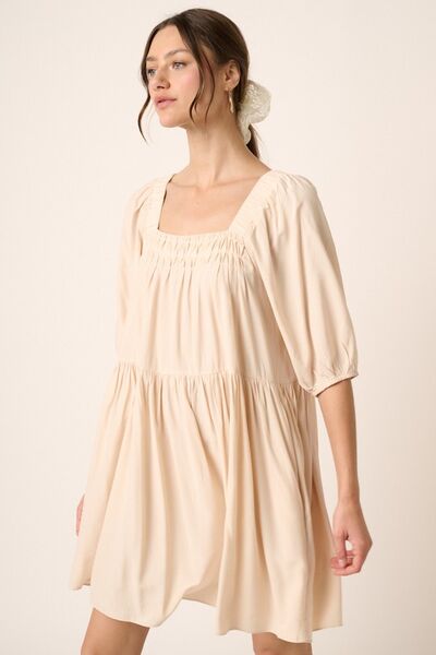 Robe Courte Mittoshop à Plis Plats et Dos Noué