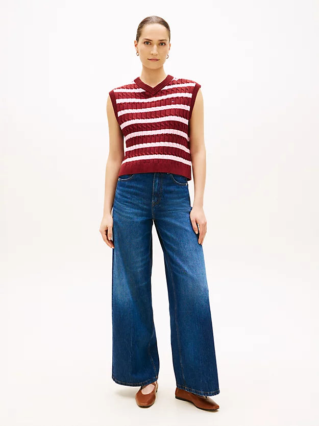 Cable Knit V-Neck Sweater Vest