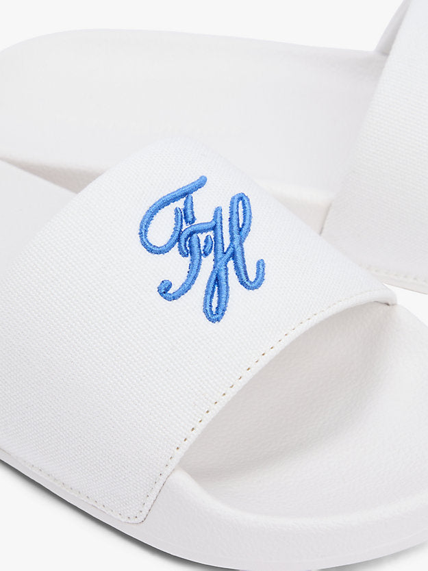 Logo Embroidery Canvas Pool Slides