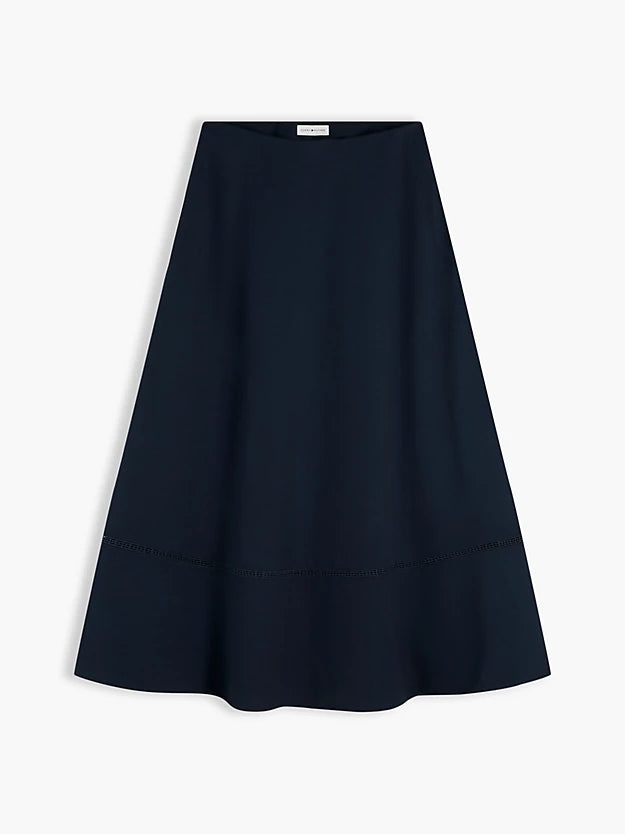 Logo Flare Midi Skirt WiLinen