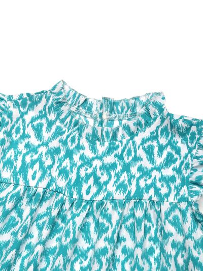 Mini-robe sans manches Perfee imprimée à volants