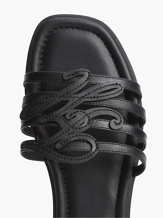 Logo Strap Leather Mules
