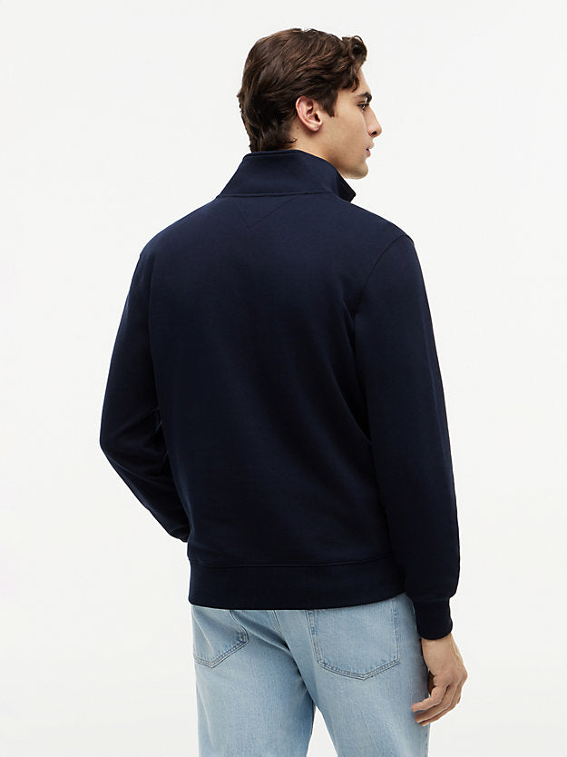 Flag Embroidery Terry Quarter-Zip Sweatshirt