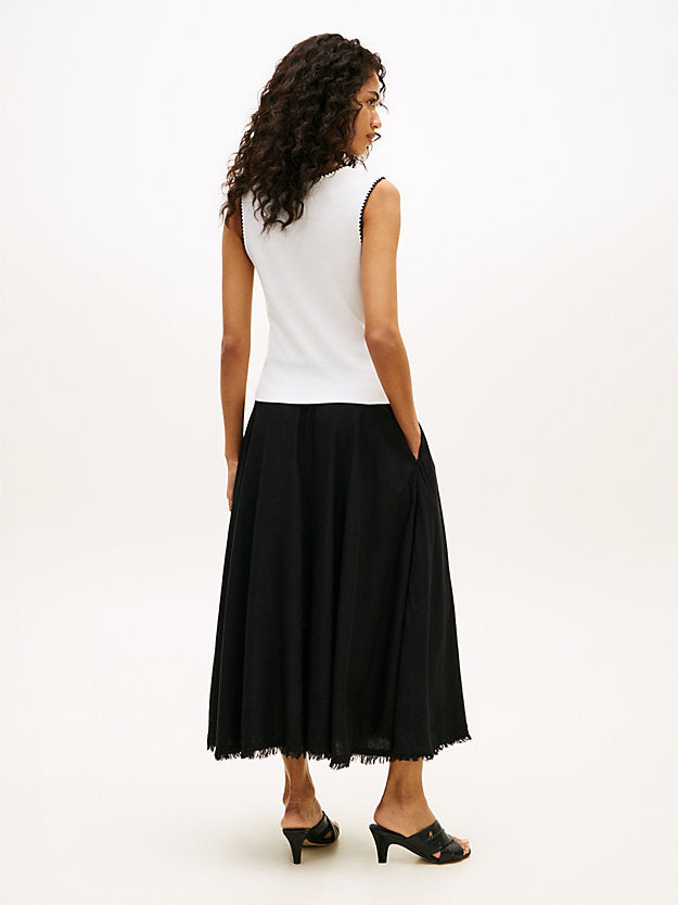Contrast Stitch Ribbed Slim Tank Top