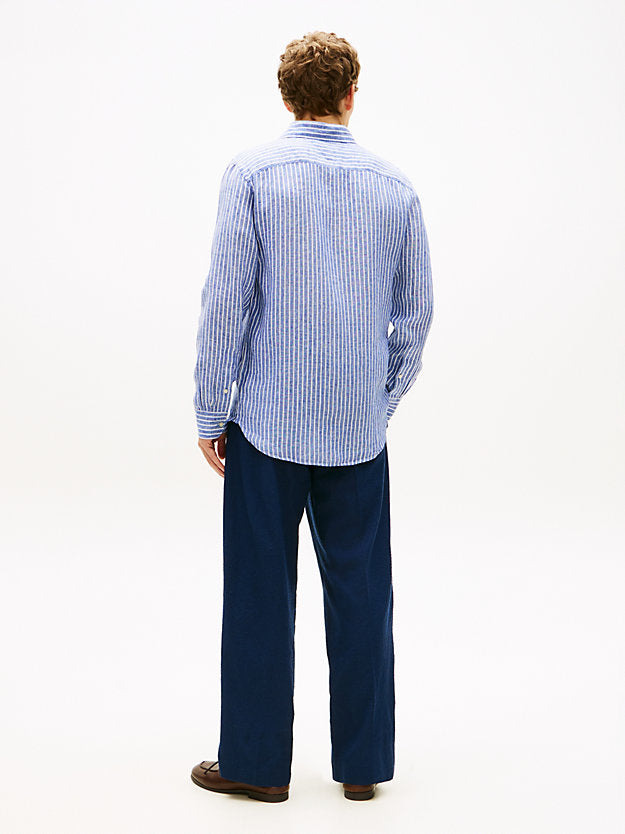 Regular Fit Bengal Stripe Pure Linen Shirt