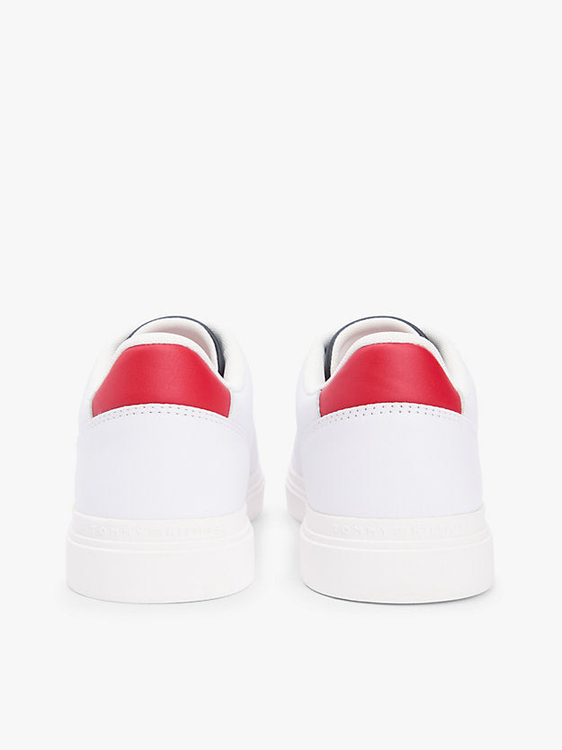 Leather Metallic Logo Cupsole Trainers