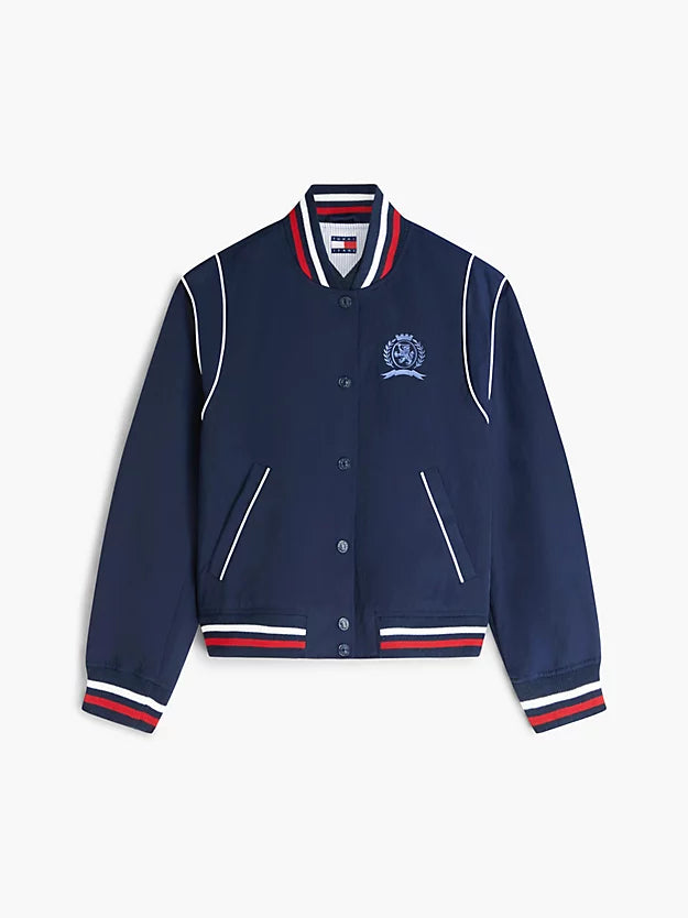 Crest Embroidery Varsity Jacket