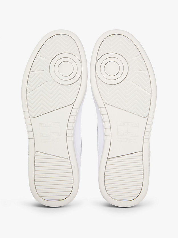 Leather Mixed Texture Cupsole Trainers