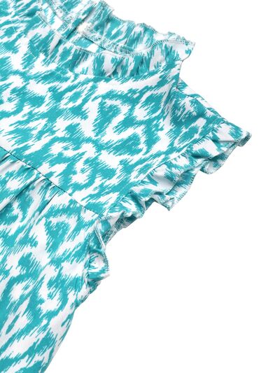 Mini-robe sans manches Perfee imprimée à volants