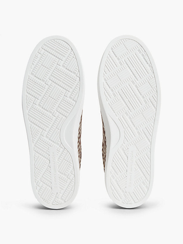 Monogram Platform Textile Trainers
